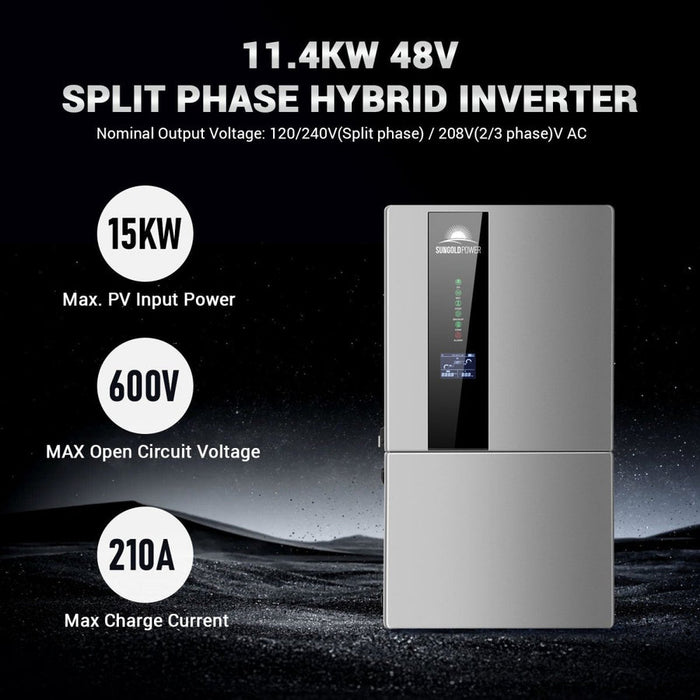 SunGold Power 11.4KW 48V Split Phase Hybrid Inverter