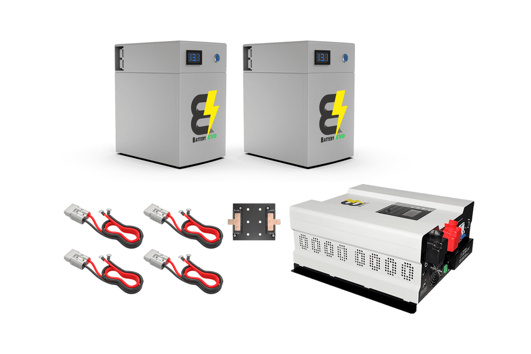 BatteryEVO 12V OWL Max 2 2X Inverter Kit (460Ah - 6 kWh w/ 2kW Inverter)