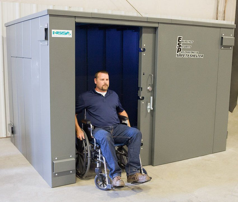 Swisher ESP Safety Shelter- Wheelchair accessible - 20 Person Private / 12 Person Business