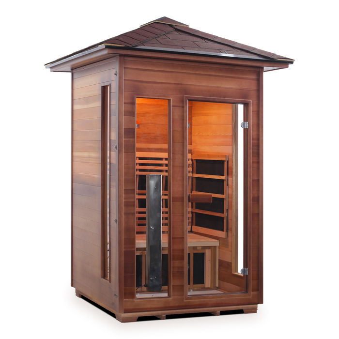 Enlighten InfraNature Original Rustic 2 Full Spectrum Infrared Outdoor Sauna | 2 Persons