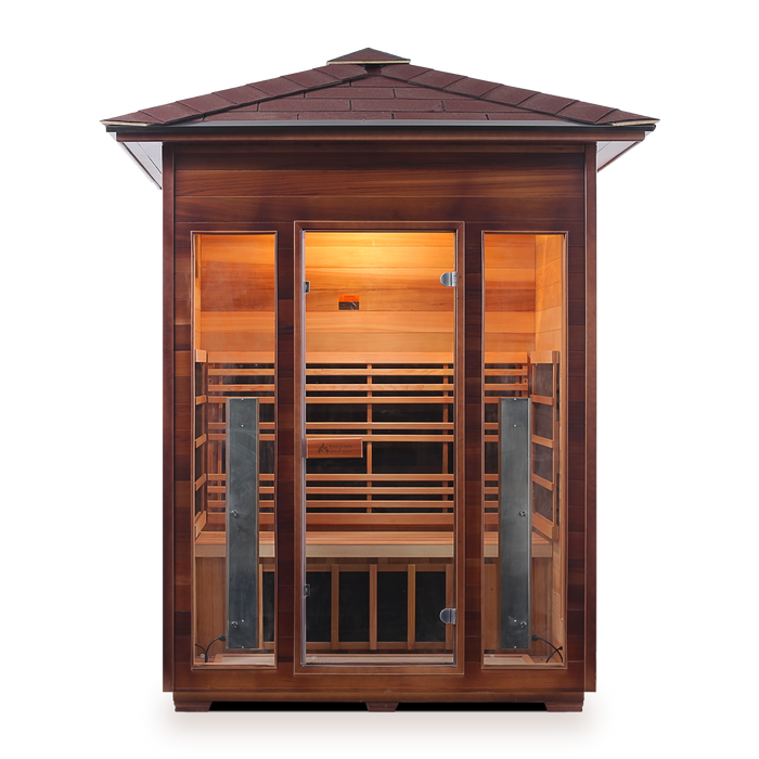 Enlighten InfraNature Original Rustic 3 Full Spectrum Infrared Outdoor Sauna | 3 Persons