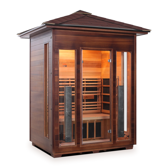 Enlighten InfraNature Original Rustic 3 Full Spectrum Infrared Outdoor Sauna | 3 Persons