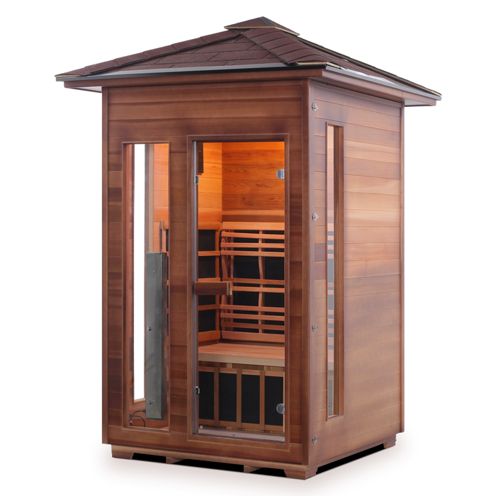 Enlighten InfraNature Original Rustic 2 Full Spectrum Infrared Outdoor Sauna | 2 Persons