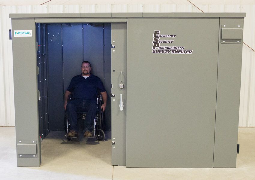 Swisher ESP Safety Shelter- Wheelchair accessible - 20 Person Private / 12 Person Business