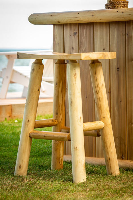 Dundalk Leisurecraft Canadian Timber 30" Saddle Seat Bar Stool - Unfinished