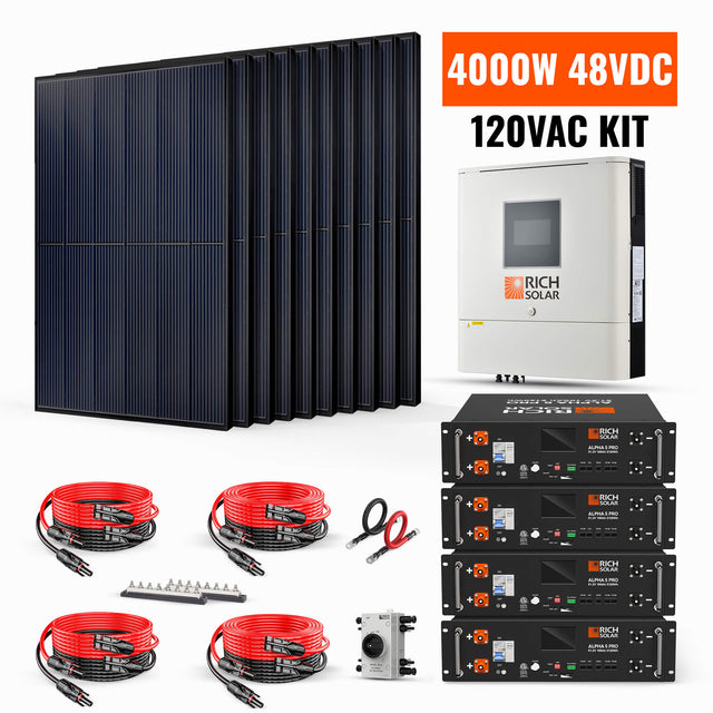 Rich Solar 6500W 48VDC-120VAC Solar Kit