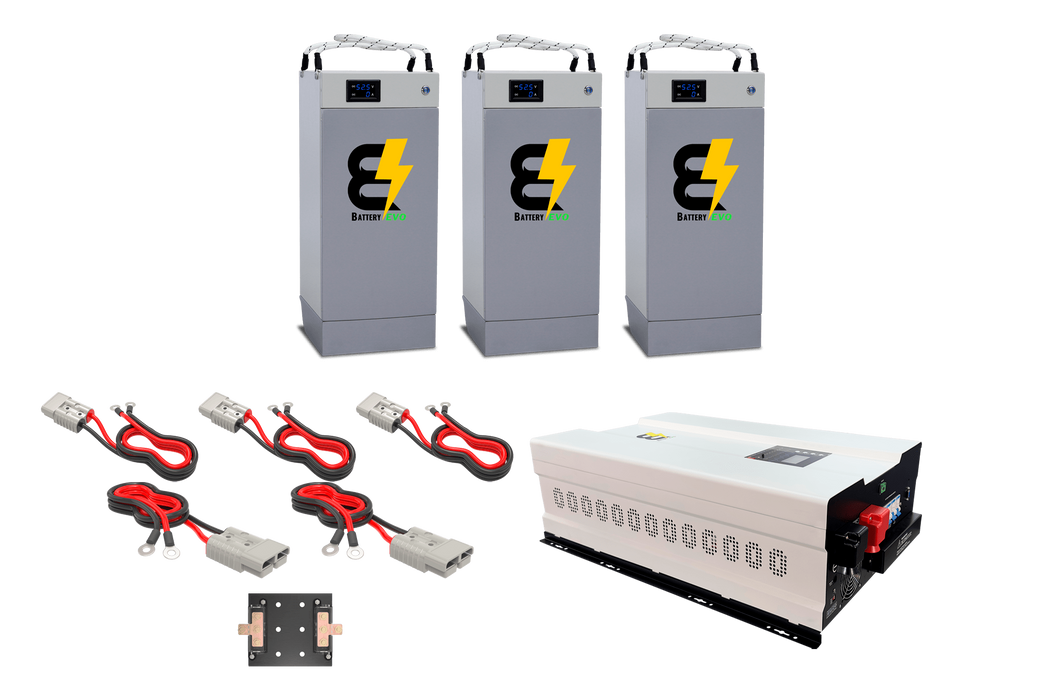 BatteryEVO 48V HUSKY 3X Inverter Kit (315Ah - 15.9 kWh | 12kW Inverter)