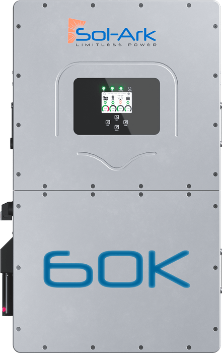 Sol-Ark 60K-3P | 60kW Commercial Inverter | 480/277VAC 3 Phase | High Voltage DC Battery | Indoor/Outdoor | NEMA-3R