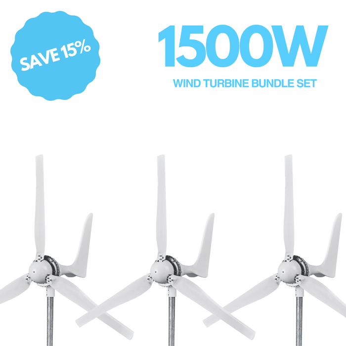 Automaxx Windmill 1500W Wind Turbine Generator Kit Bundle Set