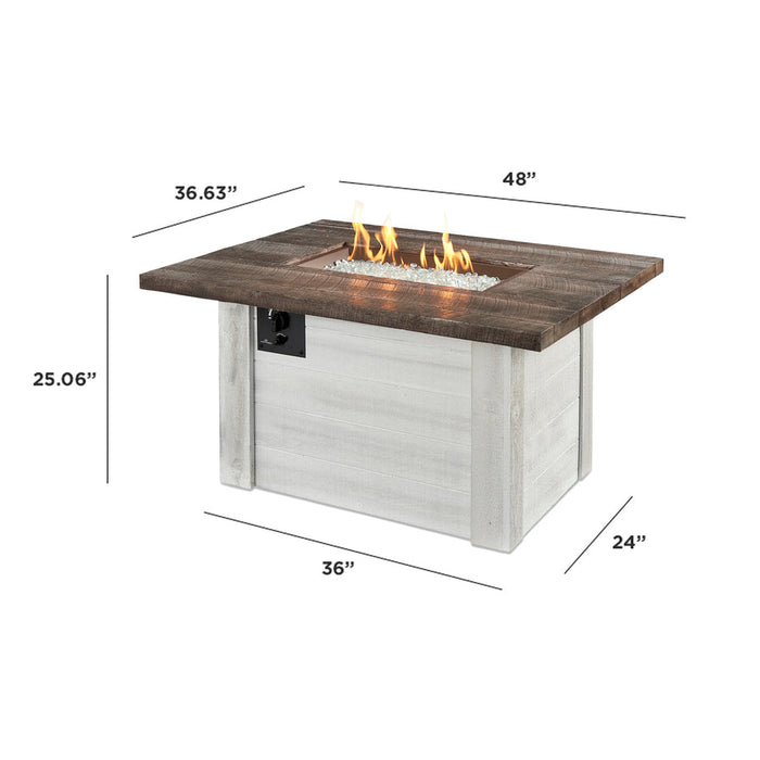 Outdoor Greatroom Alcott Rectangular 48" Gas Fire Pit Table