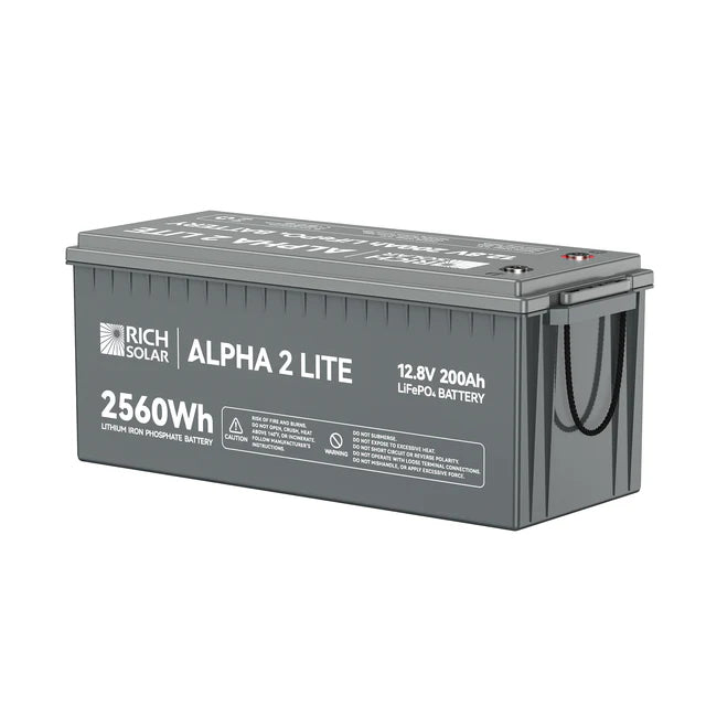 Rich Solar ALPHA 2 LITE | 12V 200Ah LiFePO4 Lithium Iron Phosphate Battery