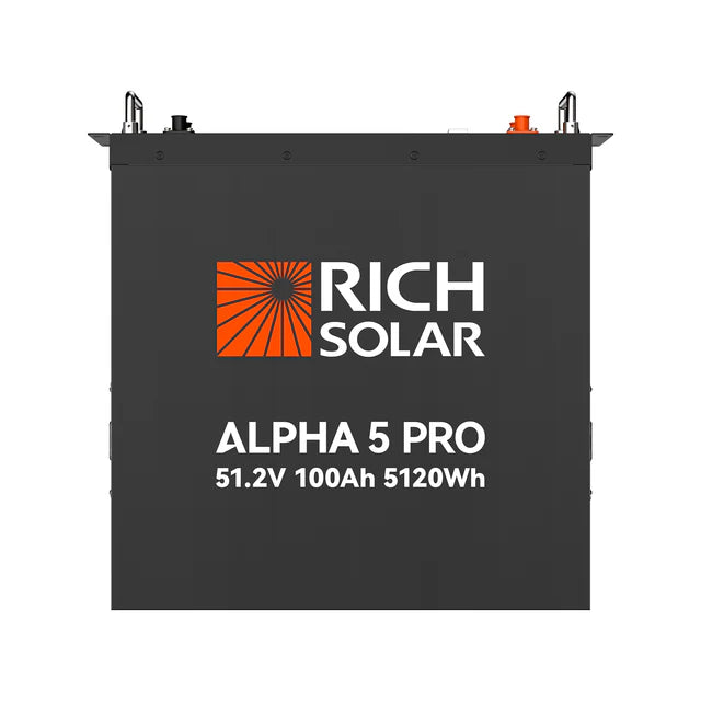 Rich Solar Alpha 5 Pro | 51.2V 100Ah LiFePO4 Lithium Battery | 5.12kWh Server Rack Battery | UL1973, UL9540A