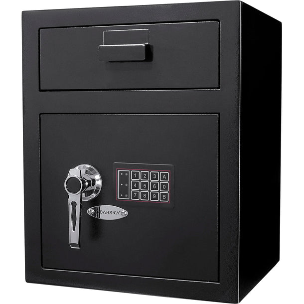 Barska Keypad Depository Safes with One Compartment | Keypad-B, Solid Steel Body Construction and Anti Fishing Baffles