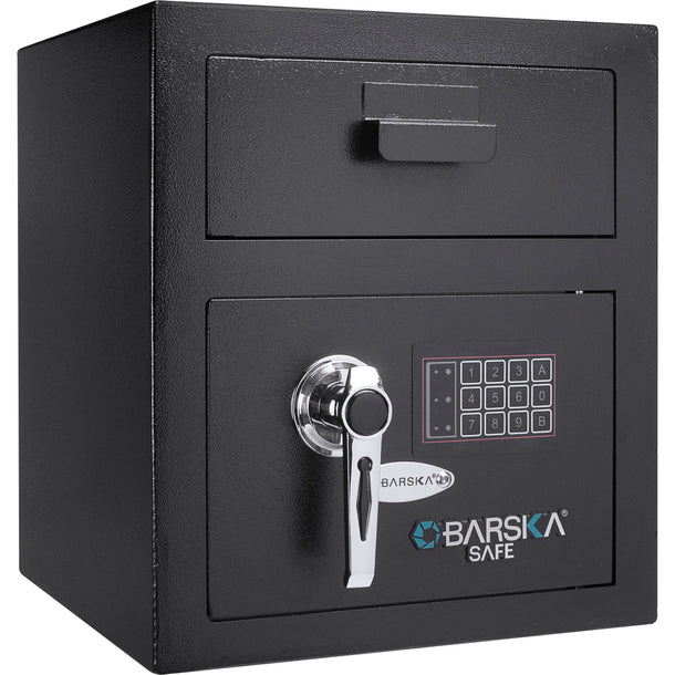 Barska Keypad Depository Safes with One Compartment | Keypad-B, Solid Steel Body Construction and Anti Fishing Baffles