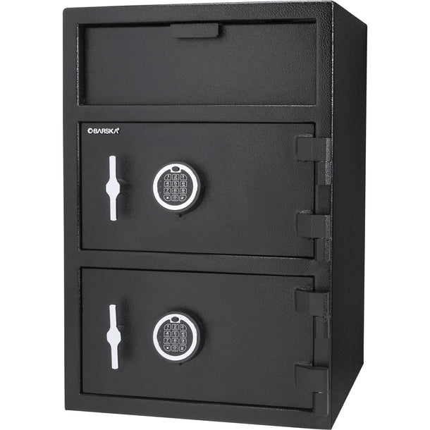 Barska 1.6/2 Cu. ft Dual Compartment Digital Keypad Depository Safe, Top for Drop Slot, Bottom for Storage