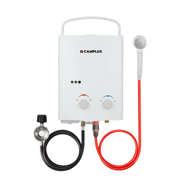 Camplux 5L 1.32 GPM Outdoor Portable Propane Tankless Water Heater - White