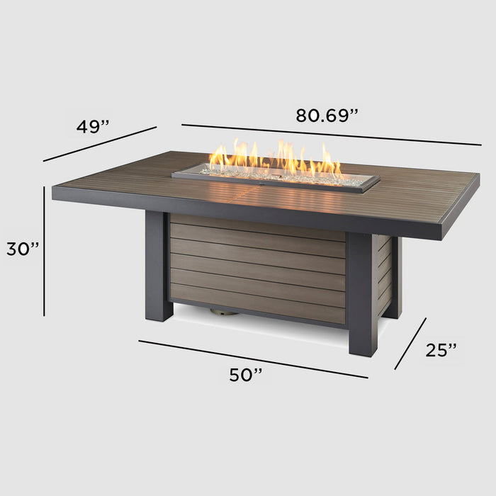 Outdoor Greatroom Kenwood Linear Dining Height Gas 80" Fire Pit Table