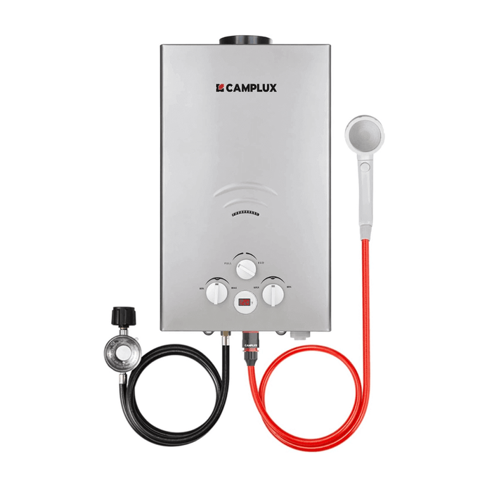 Camplux Portable Propane Tankless Water Heater, Camplux 2.64 GPM On Demand Camping Gas Water Heater, Gray