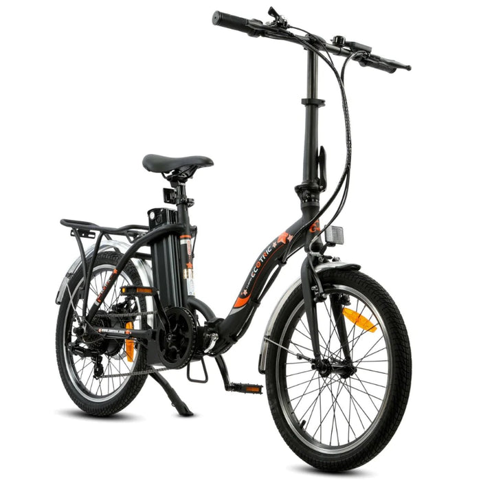 Ecotric Starfish Portable and Folding Electric Bike - Matte Black | UL Certified