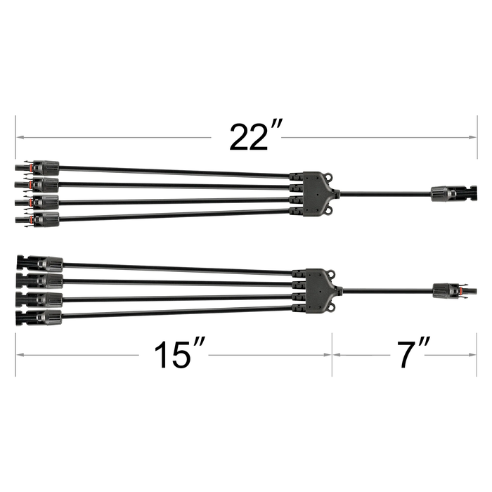 Rich Solar Y Branch Parallel Adapters 4 to 1