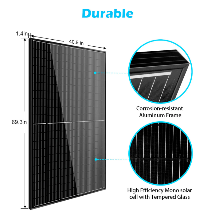 SunGold Power 370 Watt Mono Black Solar Panel