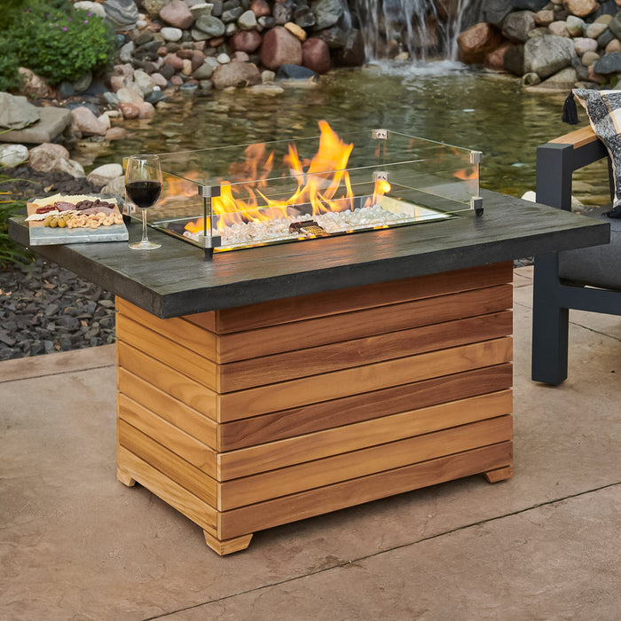 Outdoor Greatroom Darien Rectangular Gas 44" Fire Pit Table