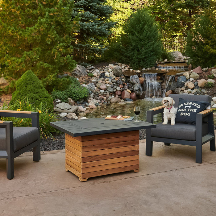 Outdoor Greatroom Darien Rectangular Gas 44" Fire Pit Table