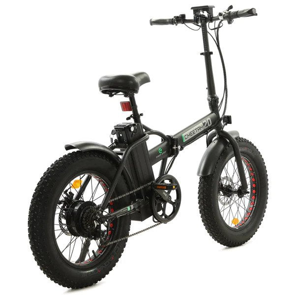 Ecotric 20" Fat Tire Portable and Folding Electric Bike - Matte Black