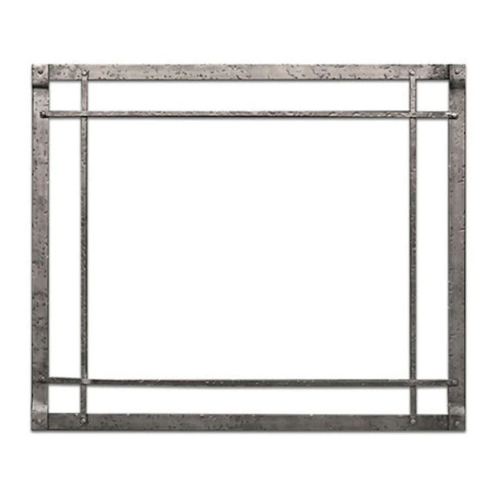 American Hearth Rushmore 30" Distressed Pewter Rectangle Forged Iron Inset