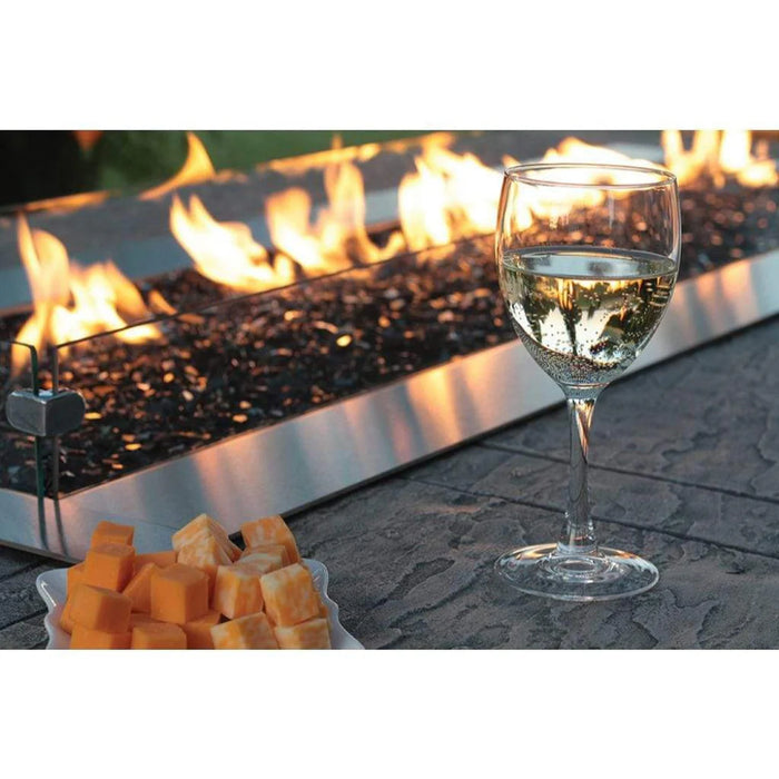 American Hearth Carol Rose 48" Outdoor Fire Pit Linear Tall Wind Deflector Glass Accessory