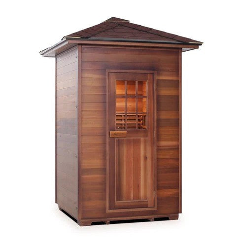 Enlighten InfraNature Duet Sapphire 2 Hybrid Infrared/Traditional Outdoor Sauna | 2 Persons