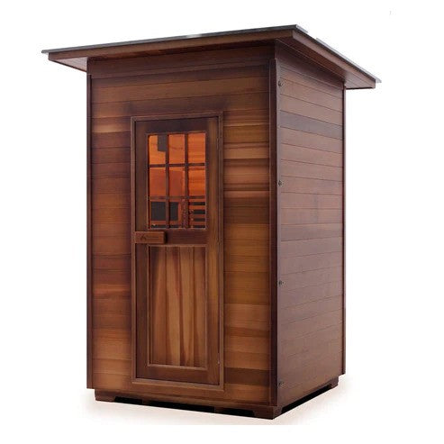 Enlighten InfraNature Duet Sapphire 2 Hybrid Infrared/Traditional Outdoor Sauna | 2 Persons