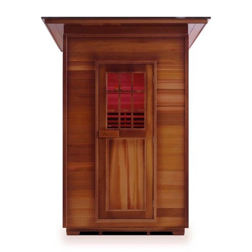 Enlighten InfraNature Duet Sapphire 2 Hybrid Infrared/Traditional Outdoor Sauna | 2 Persons