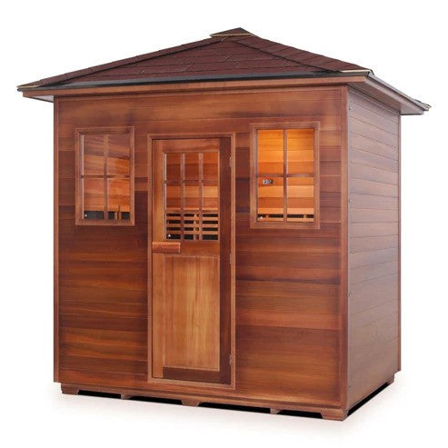 Enlighten InfraNature Duet Sapphire 5 Hybrid Infrared/Traditional Outdoor Sauna | 5 Persons