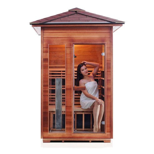 Enlighten InfraNature Original Rustic 2 Full Spectrum Infrared Outdoor Sauna | 2 Persons