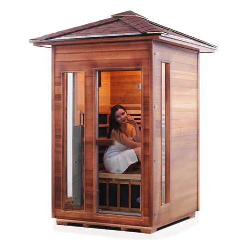 Enlighten InfraNature Original Rustic 2 Full Spectrum Infrared Outdoor Sauna | 2 Persons