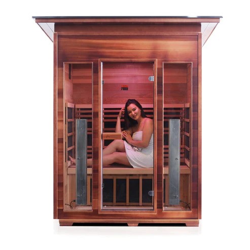 Enlighten InfraNature Original Rustic 3 Full Spectrum Infrared Outdoor Sauna | 3 Persons