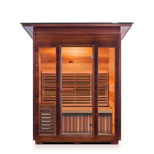 Enlighten SaunaTerra SunRise 3 Dry Traditional Outdoor Sauna | 3 Persons