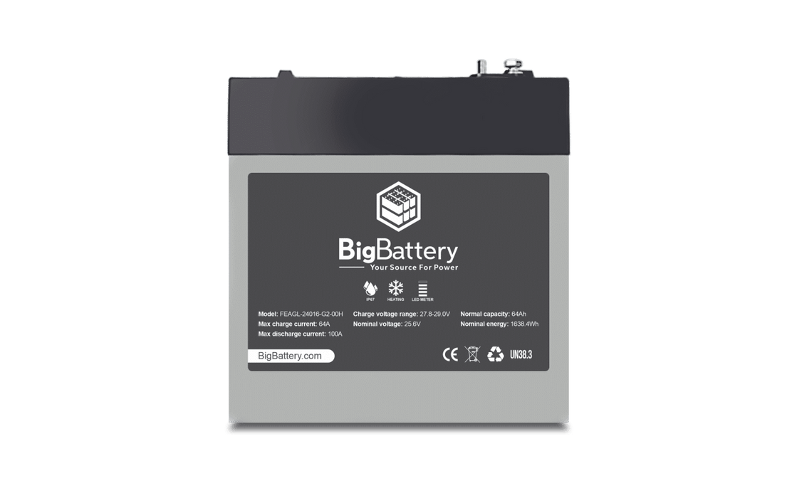 BigBattery 24V EAGLE 2 (No Comm) – LiFePO4 – 64Ah – 1.63kWh