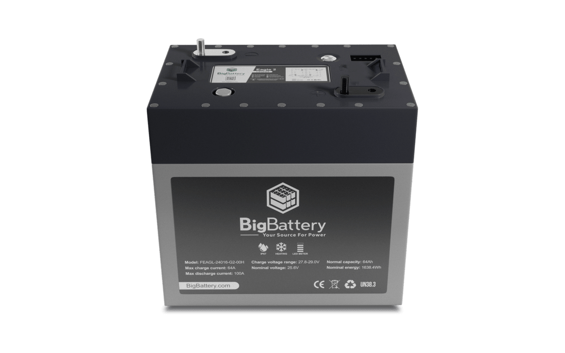 BigBattery 24V EAGLE 2 (No Comm) – LiFePO4 – 64Ah – 1.63kWh