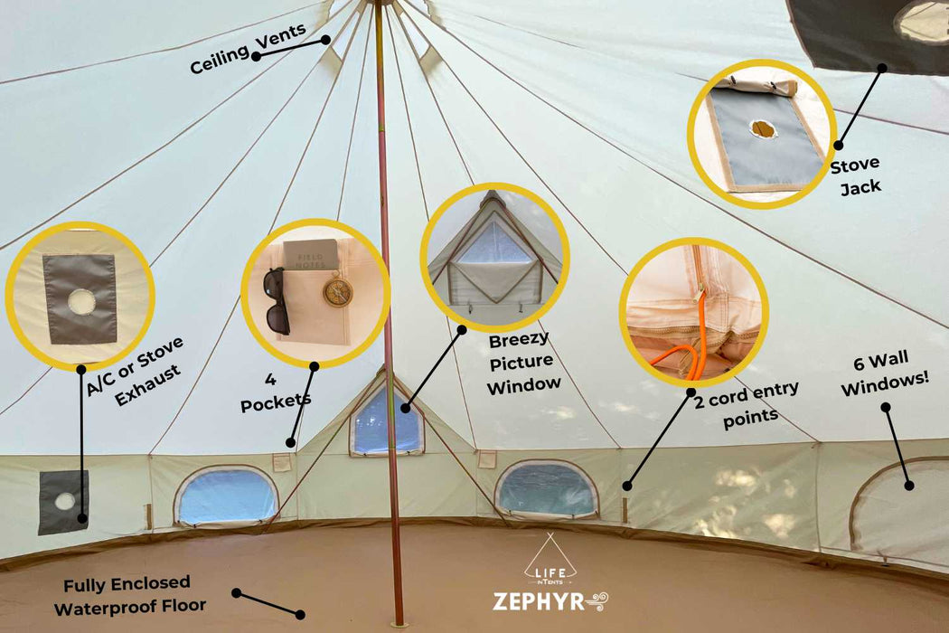 Life InTents 19' (6M) Zephyr™ Tent Cabin | Canvas Bell Tent