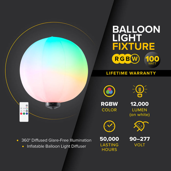 SeeDevil G3 - RGBW 100 Watt Color Changing LED Balloon Light Fixture