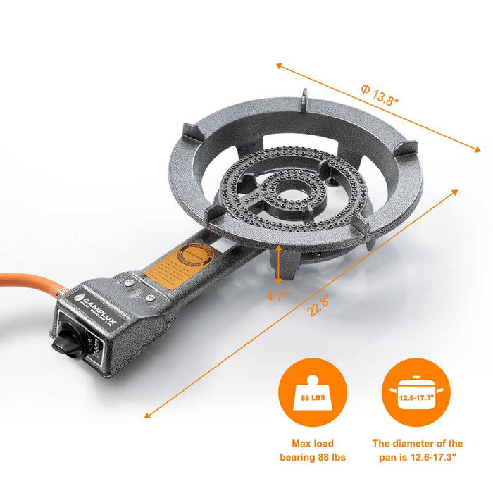 Camplux 29,000 BTU Single Burner Propane Stove with Regulator and 5.9ft Hose