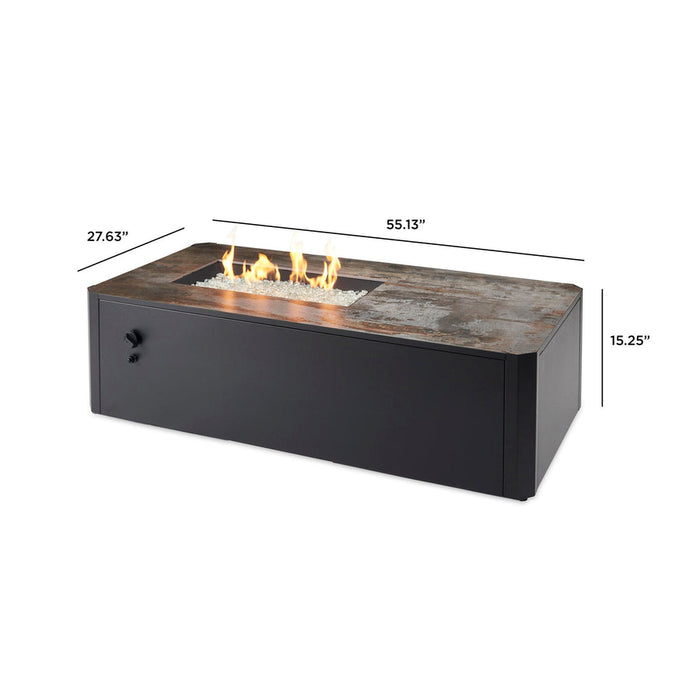 Outdoor Greatroom Kinney Rectangular Gas 55" Fire Pit Table