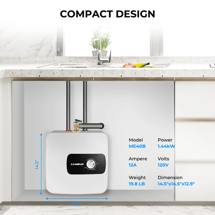 Camplux Electric Mini Tank Water Heater 120V - 4.0 Gallon