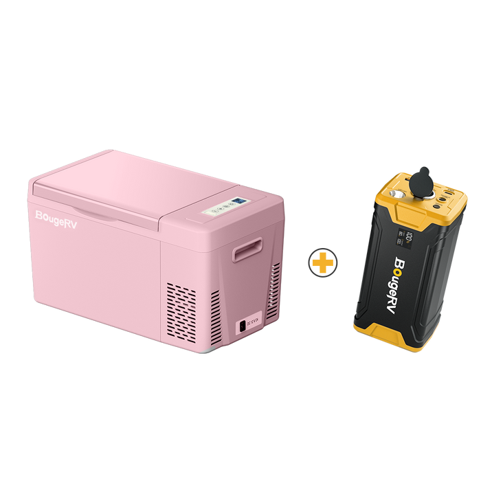 BougeRV 12V 23 Quart Colorful Pink Portable Fridge