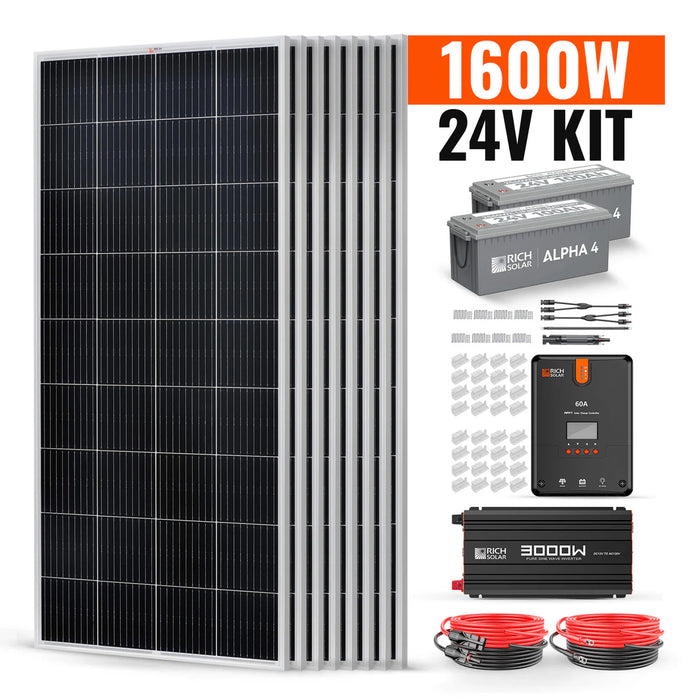 Rich Solar 1600W 24V Complete Solar Kit