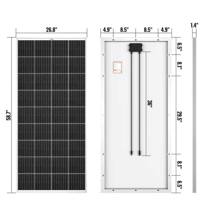 Rich Solar Mega 200 Watt Monocrystalline Solar Panel | Best 12V Panel for RVs and Off-Grid