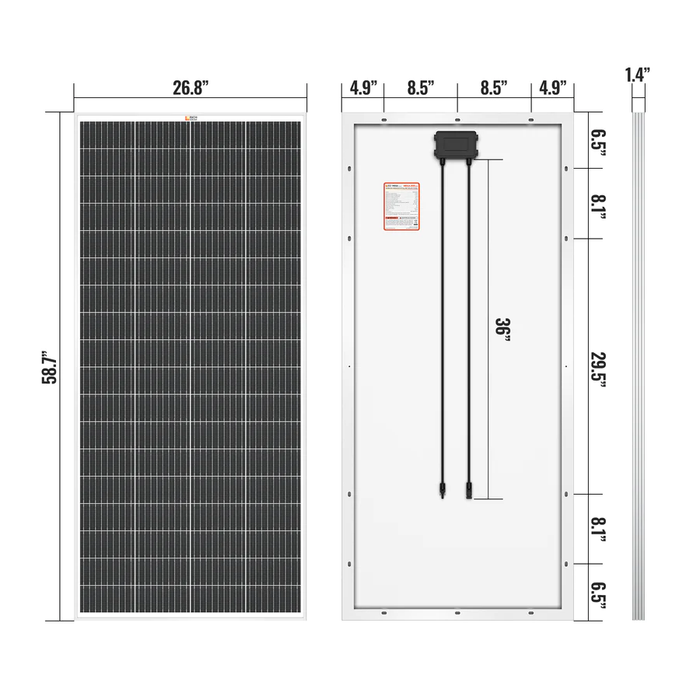 Rich Solar Mega 200 Watt Monocrystalline Solar Panel | Best 24V Panel for RVs and Off-Grid