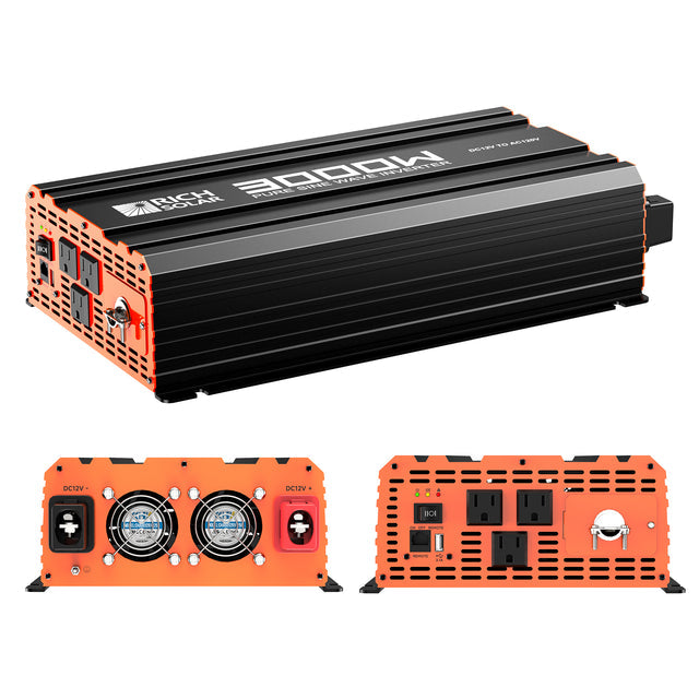 Rich Solar 3000 Watt 12 Volt Industrial Pure Sine Wave Inverter